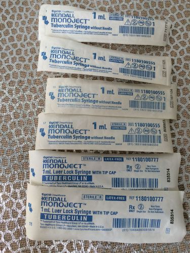 NEW--Kendall Monoject Oral Medication Syringes Tuberculin Syringe 1 mL(1 cc)