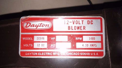 Dayton 2c646 new no box 12vdc blower motor 1480 rpm 4.30 a see pics #a65 for sale