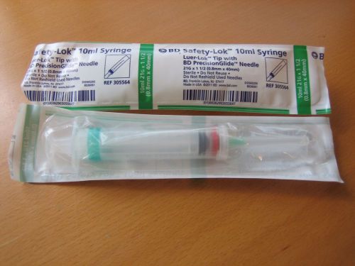 Case Of 50 NEW BD 10mL SAFETY-LOK SYRINGE Luer-Lok Tip Latex Free REF 305559