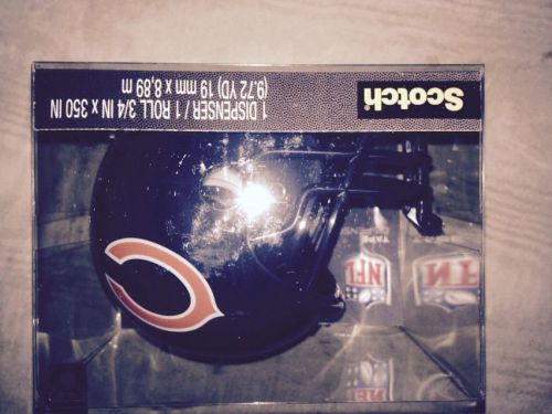 2 Chicago Bears 3M Scotch Dispenser with one roll of Magic Tape C32-HELMET-CHG