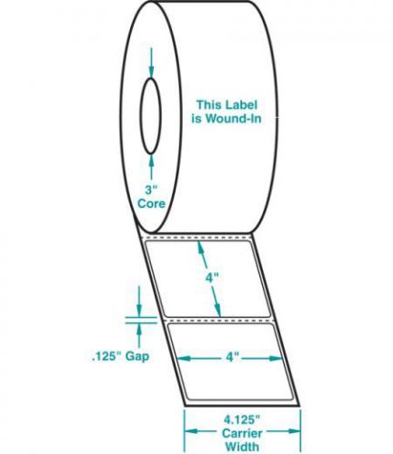 4 rolls Compulabel 4x4&#034; thermal printer labels/3&#034; core/1500 per roll/6000 labels