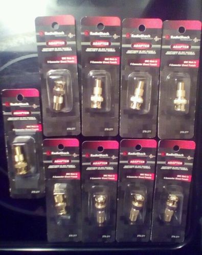(9) RadioShack Gold Plated BNC Male to F-Connector Coax Female Adapters #278 277