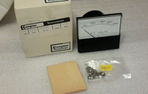 CROMPTON 215-02 A C VOLTS PANEL METER 0-250V NEW $19