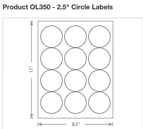 120 WHITE MATTE 2.5 in. CIRCLE Adhesive LASER INKJET LABELS Crafts Canning Jars