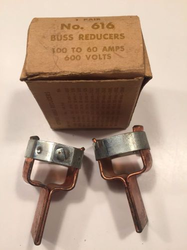 NEW BUSSMANN NO. 616 FUSE REDUCERS 100 TO 60 AMP 600V (1 PAIR)  NIB