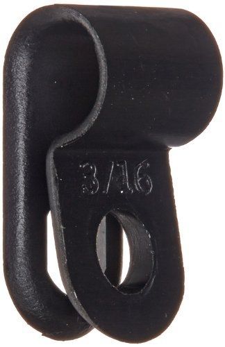 NSI Standard Duty Nylon Cable Clamp, 0.187&#034; Diameter, 0.378&#034; Width, Black