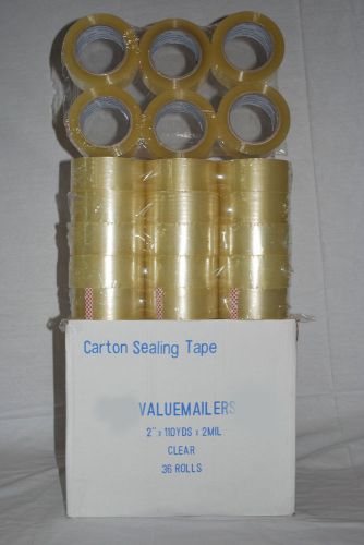 36 Rolls Clear 2 Mil Box Carton Sealing Tape 2x110 Yards 36.2 110 Yards Per Roll