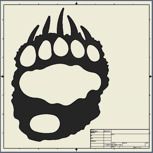 Dxf File ( bear_paw )