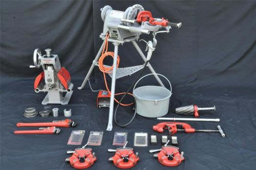 Ridgid 300 pipe threader 925 6&#034; roll groover 2 die head 1400.00 new dies oiler for sale