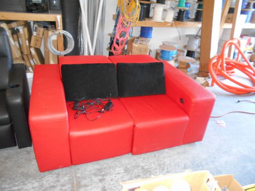 Cineak Strato Red &amp; Black Loveseat Theater Seat Contemporary