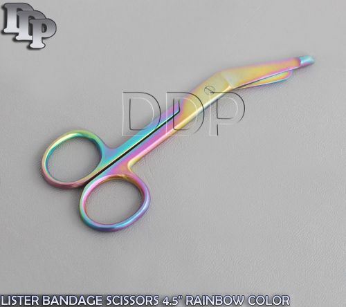 3 PCS LISTER BANDAGE SCISSORS 4.5&#034; MULTI COLOR RAINBOW COLOR SURGICAL INSTRUMENT