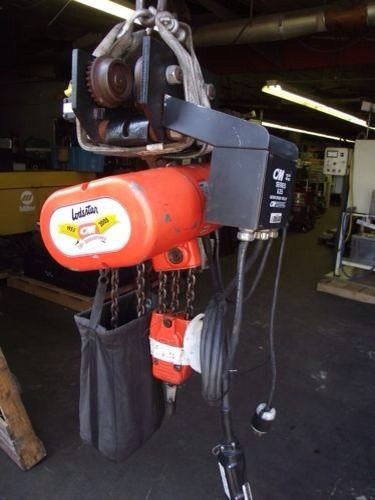 CM LODESTAR 3 TON ELECTRIC CHAIN HOIST with 635 MOTOR DRIVEN TROLLEY