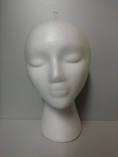 **FREE T-PIN** FOAM HEAD FEMALE STYROFOAM MANNEQUIN WITH WIG HAT DISPLAY HOLDER