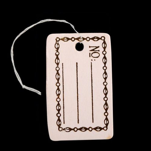 1Bag DIY Rectangle Jewelry Display Price Tag String Cotton Cord Goldenrod Label