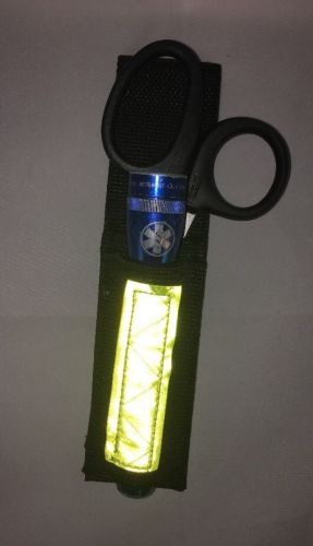 Ems, emt, paramedic, rescue emt shear and minilight pouch lime reflective for sale