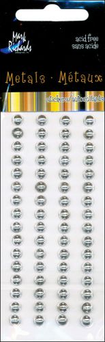 Raised metal dots 5mm round 64/pkg-silver 842672016909 for sale