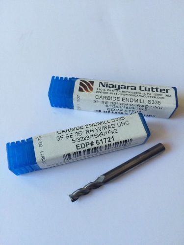 New! Niagara Cutter 61721 6/42x3/16x9/16x2 3F SE 35 RH w/RAD UNC. End Mill