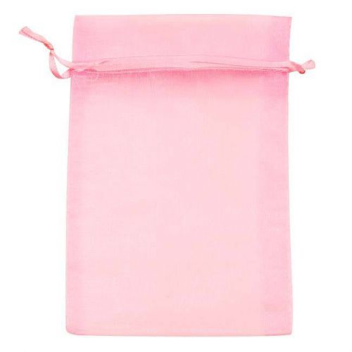 Light pink organza drawstring gift bags 4x6 inch  (12 bags) for sale