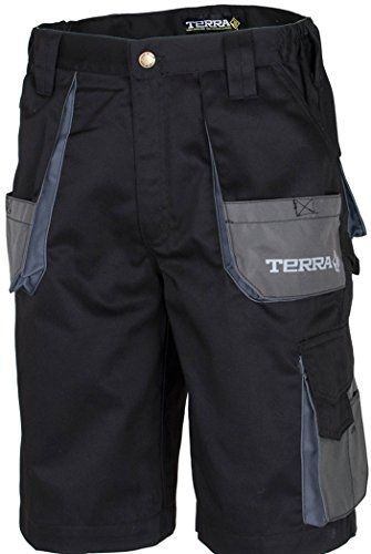 Terra 10-0103-BK36 Drill Canvas Tool Pocket Work Short, 36&#034;, Black