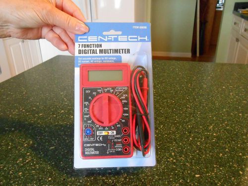 CEN-TECH 7 Function Digital Multimeter, Multi-tester, Ohms Meter, Battery Tester