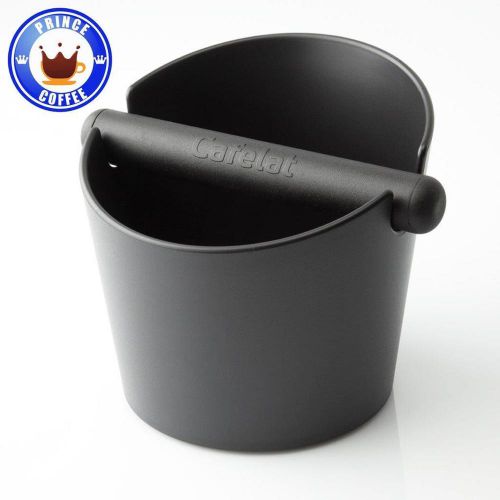 Cafelat Large Tubbi Knockbox Espresso Grounds Bin Knocking Out (Black)