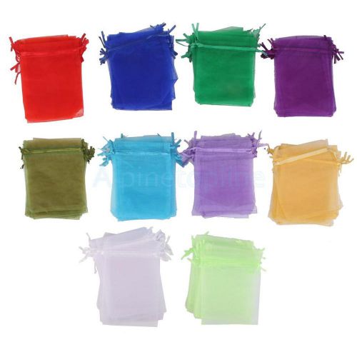 100x Organza Jewels Pouch Wedding Gift Bags 10x12cm Assorted Color Wholesale