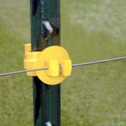 25/Bag Snug-Fitting T-Post Insulator, For Use With Studded T-Post, Yellow Zareba