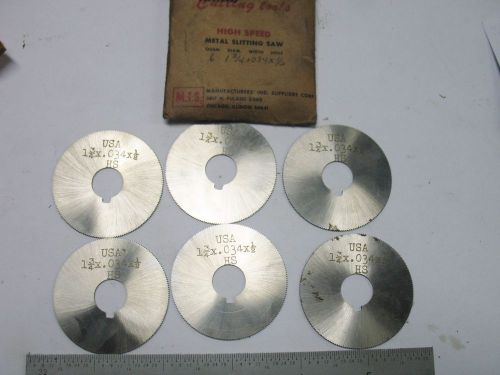 6 - NEW USA MADE RHINO METAL SLITTING SAWS 1-3/4 x .034 x 1/2&#034; HOLE