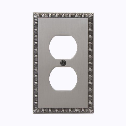 Amertac 90DAN Egg &amp; Dart Antique Nickel Cast Wall Plate, 1 Duplex