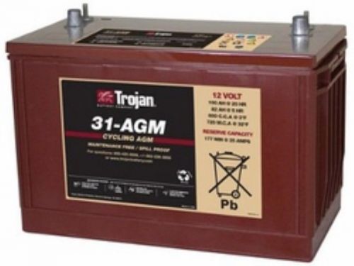 SUMP PUMP BATTERY TROJAN 31-AGM12V 100AH AGM GRP 31 DEEP CYCLE  DUAL TERMINAL EA