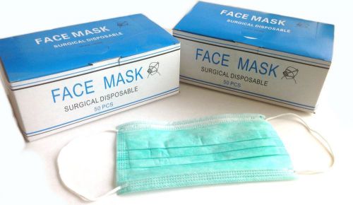 100pc disposable surgical face masks 3 ply with ear loop, 5 cents per mask for sale