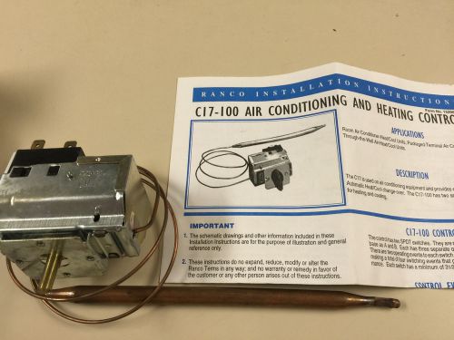 RANCO C17-100 DPDT 120/277VAC 64F to 101F Line Volt Mechanical Thermostat - NOS