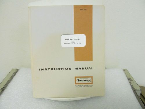 KEPCO ABC 7.5--2(M) ALL-TRANSISTOR POWER SUPPLIES INSTRUCTION MANUAL/SCHEM/PARTS