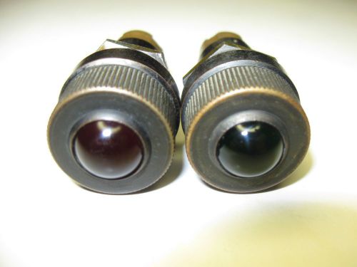 (2) Vintage DIALCO Panel Mount Military Indicator Lights with GE47 Bulbs