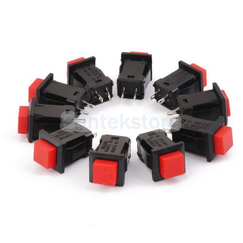 10pcs car boat locking dash on-off home push button latching switches red for sale