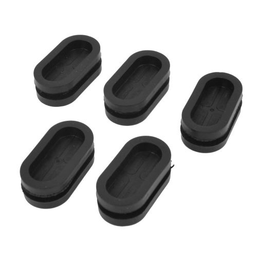 5 Pcs Black Armature Wire Double Sided Rubber Grommet 10mm x 25mm