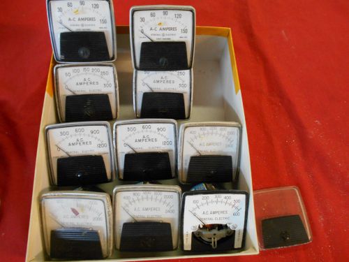 10 lot Vintage General Electric A.C. Amperes 150 300 1200 2000 2400