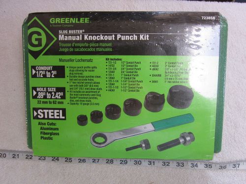 Greenlee 7238SB  1/2 &#034; thru 2&#034; Conduit Knockout Punch Driver Set, New