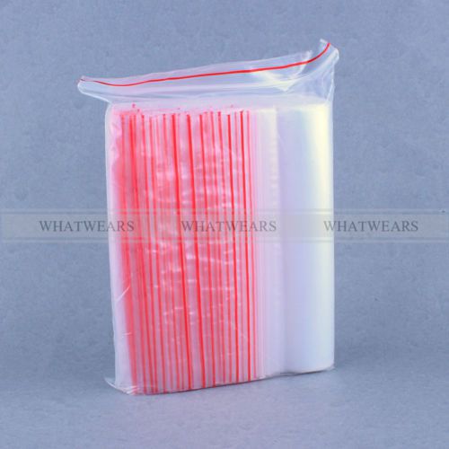 100x 14x20cm Jewelry Ziplock Zip Lock Reclosable Plastic Poly Clear Bags IND