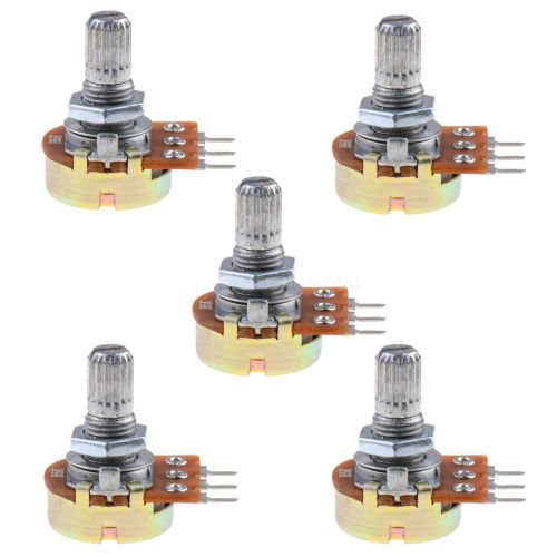 5 Pcs WH148 Type B5K Ohm Linear Taper Rotary Potentiometer Panel Pot 3 Pin SWTG