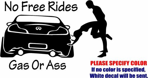 No free rides gas or ass decal sticker jdm funny vinyl car window bumper wall 7&#034; for sale