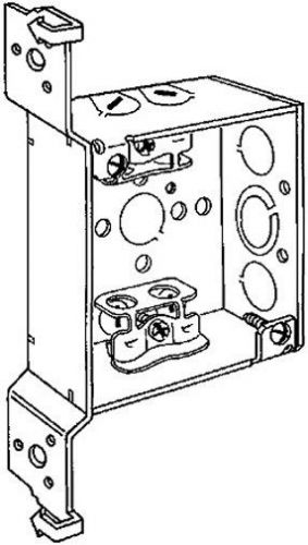 4&#034; Square Welded Electrical Box 1-1/2 Deep w/ MC/BX Cable Clamps ~Raco 219