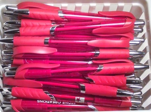 10 New Misprint Ballpoint Retractable Ink Pens, Pink