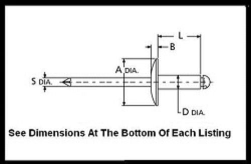 5,000 Aluminum POP Rivets Large Flange 1/8 x 1/4 Grip (44LF) Check Our Store!
