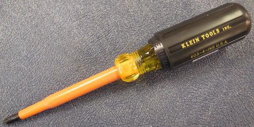 KLEIN 603-4-INS 4&#034; No. 2 Phillips Insulated Round Shank Screwdriver, NEW, USA