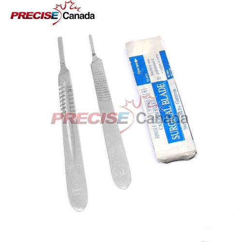 SCALPEL KNIFE HANDLES #3 #4 WITH 20 STERILE SURGICAL BLADES #10 #22