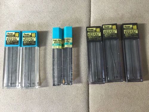 Pentel Super Hi-Polymer Lead Refills .7mm HB Black .5 HB And .7 B Lot