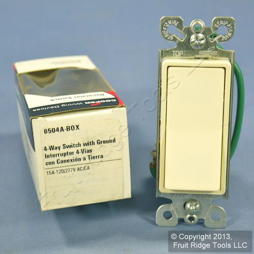 Cooper Electric Almond Decorator Rocker Switch 4-WAY 15A 6504A