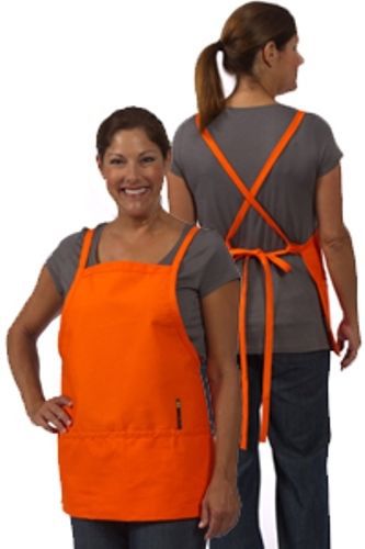 Orange Fame Fabrics F57 Criss Cross Three Pocket Bib Apron Super Nice!