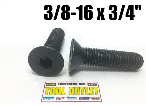 (Qty 25) 3/8-16 x 3/4&#034;  Flat Head Cap Screw Black Oxide Thread Socket